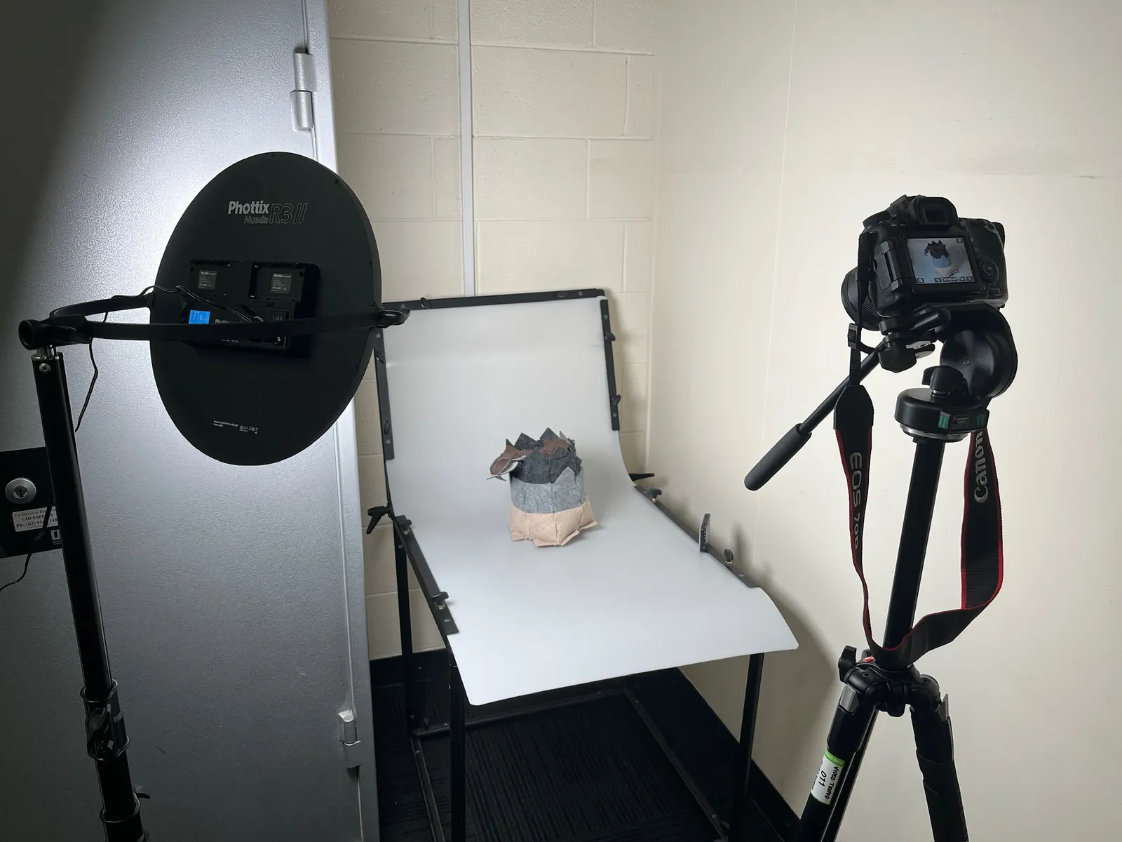 Behind the scenes photographing a rescued material bundle