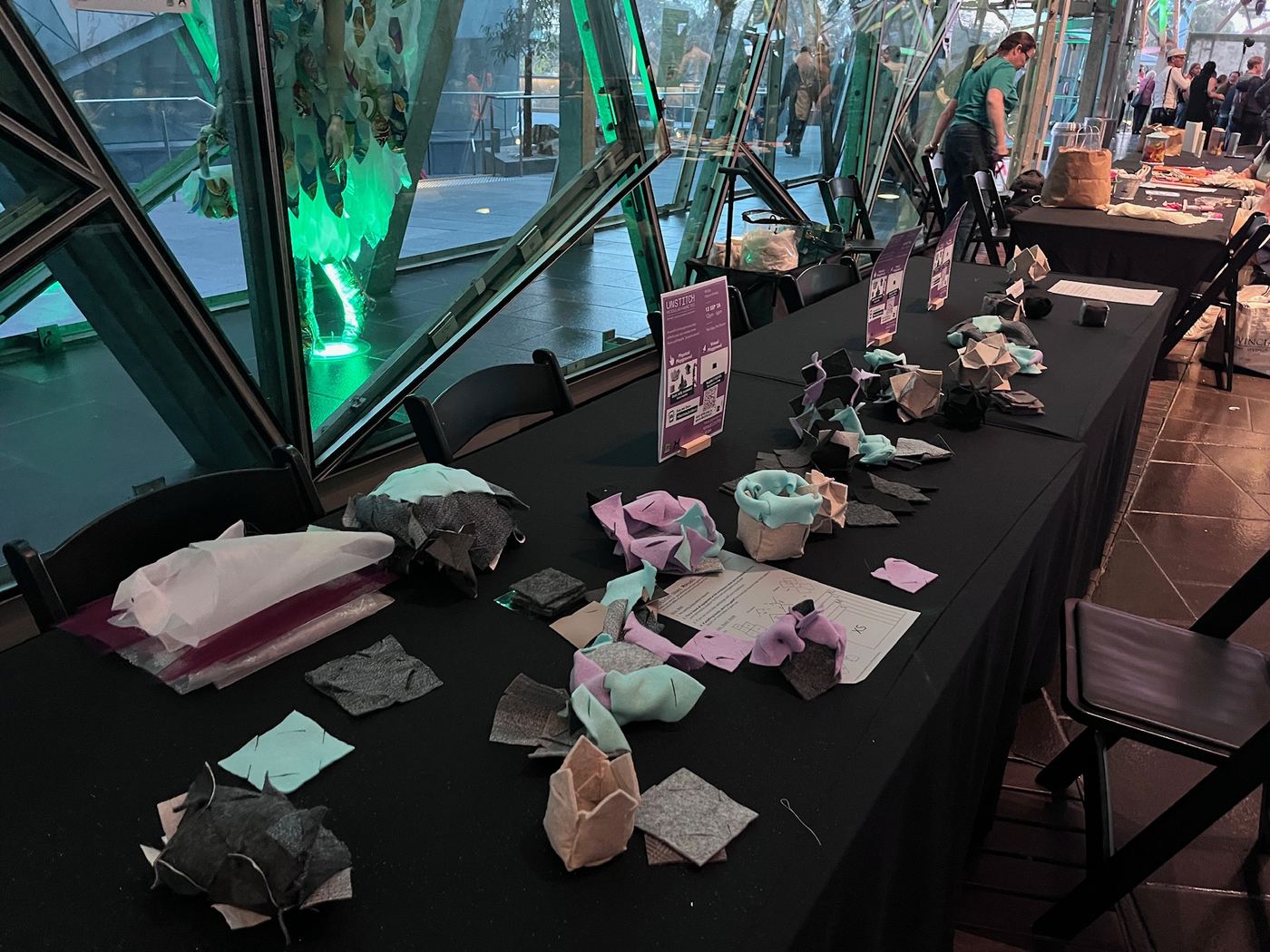 Unstitch's activity table set up at the 2026 Zero Waste Festival
